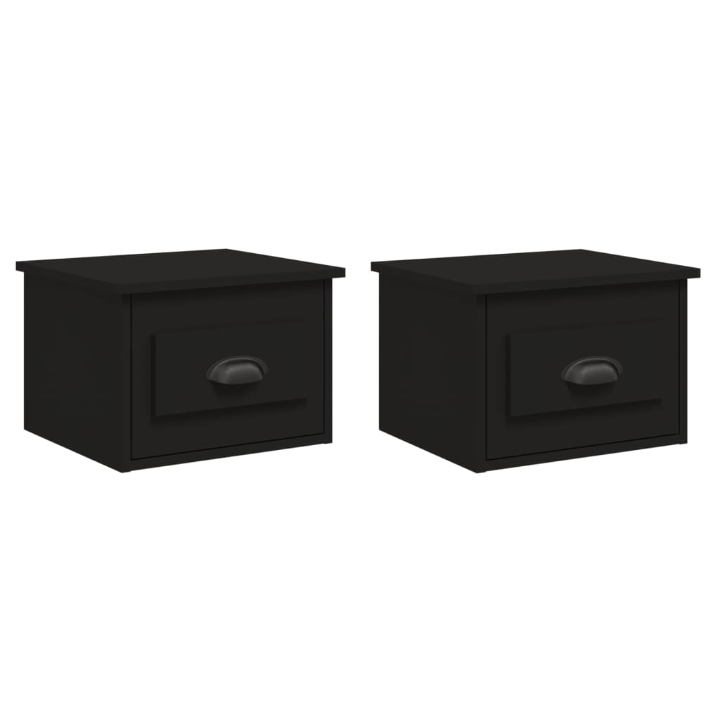 Nachtkastjes 2 St Wandgemonteerd 41,5X36X28 Cm Zwart