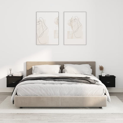 Nachtkastjes 2 St Wandgemonteerd 41,5X36X28 Cm Zwart