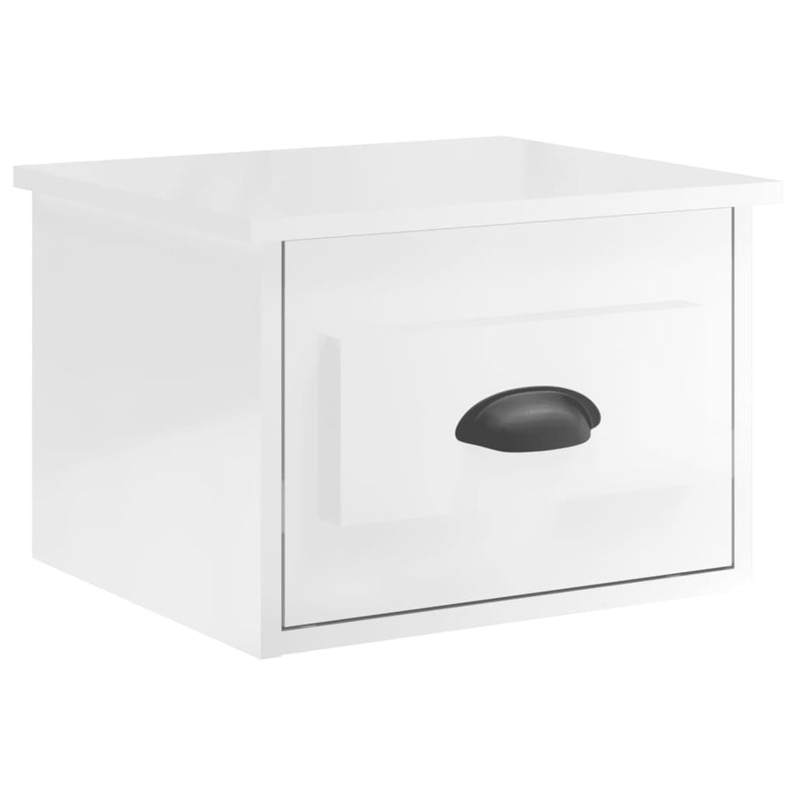 Nachtkastje Wandgemonteerd 41,5X36X28 Cm Hoogglans Wit