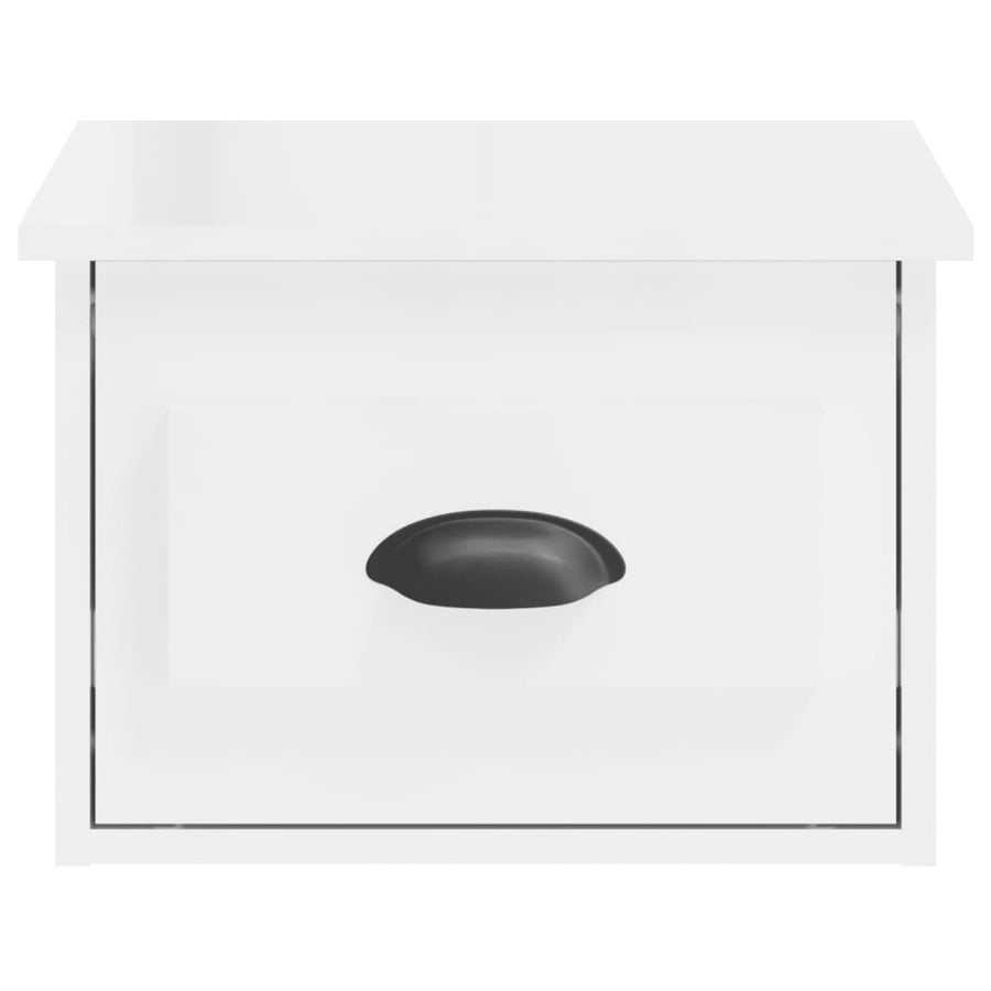 Nachtkastje Wandgemonteerd 41,5X36X28 Cm Hoogglans Wit