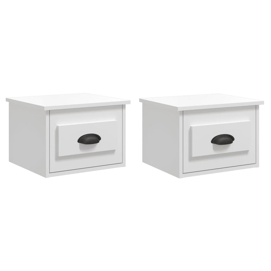 Nachtkastjes 2 St Wandgemonteerd 41,5X36X28 Cm Hoogglans Wit