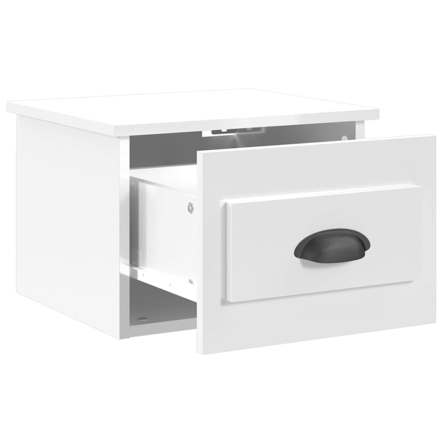 Nachtkastjes 2 St Wandgemonteerd 41,5X36X28 Cm Hoogglans Wit