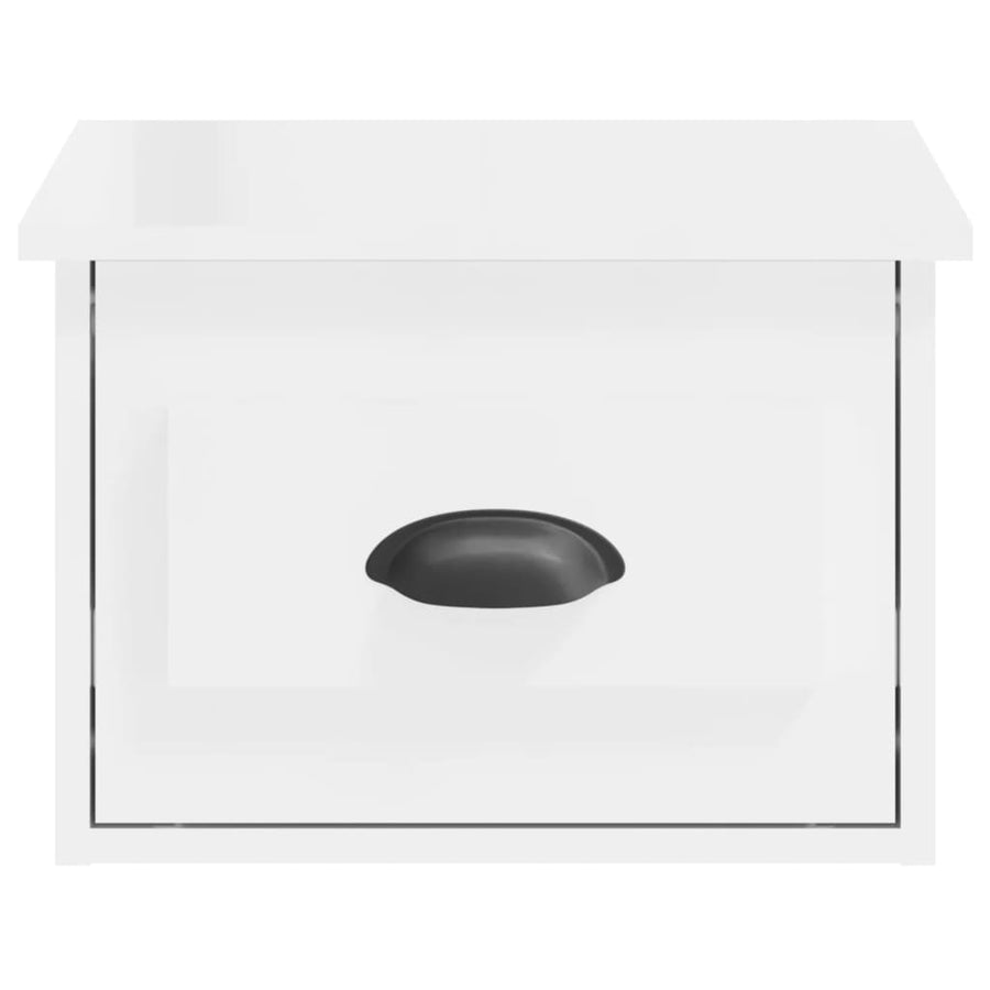 Nachtkastjes 2 St Wandgemonteerd 41,5X36X28 Cm Hoogglans Wit