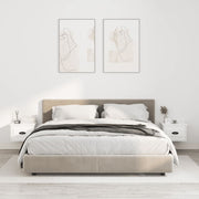 2 wall-mounted nightstands 41.5x36x28 cm high gloss white