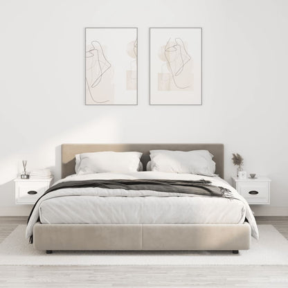 Nachtkastjes 2 St Wandgemonteerd 41,5X36X28 Cm Hoogglans Wit