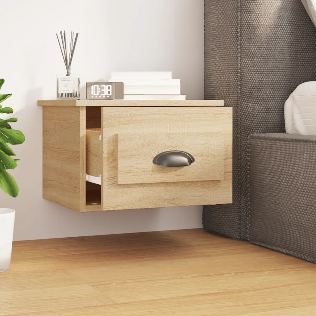 Nachtkastjes 2 St Wandgemonteerd 41,5X36X28 Cm Sonoma Eiken
