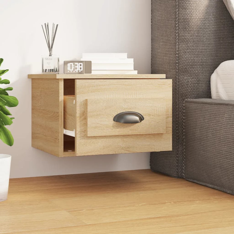 Nachtkastjes 2 St Wandgemonteerd 41,5X36X28 Cm Sonoma Eiken