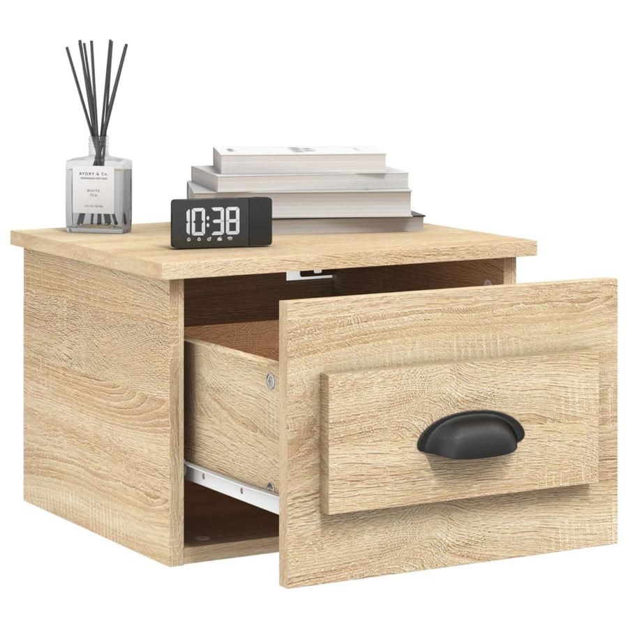 Nachtkastjes 2 St Wandgemonteerd 41,5X36X28 Cm Sonoma Eiken