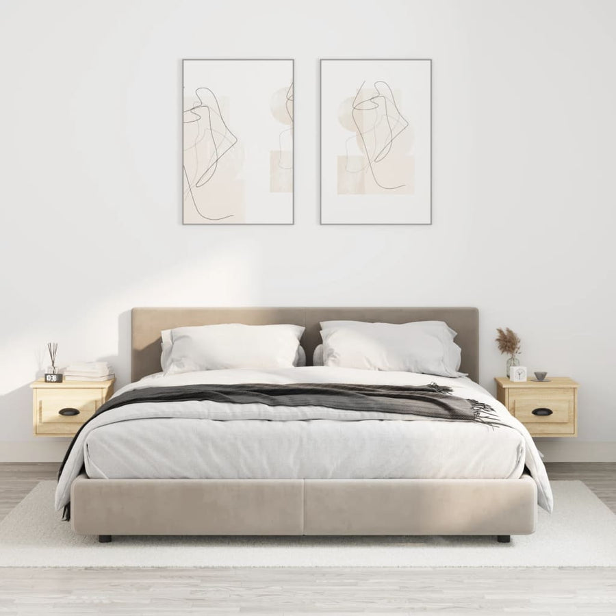 Nachtkastjes 2 St Wandgemonteerd 41,5X36X28 Cm Sonoma Eiken