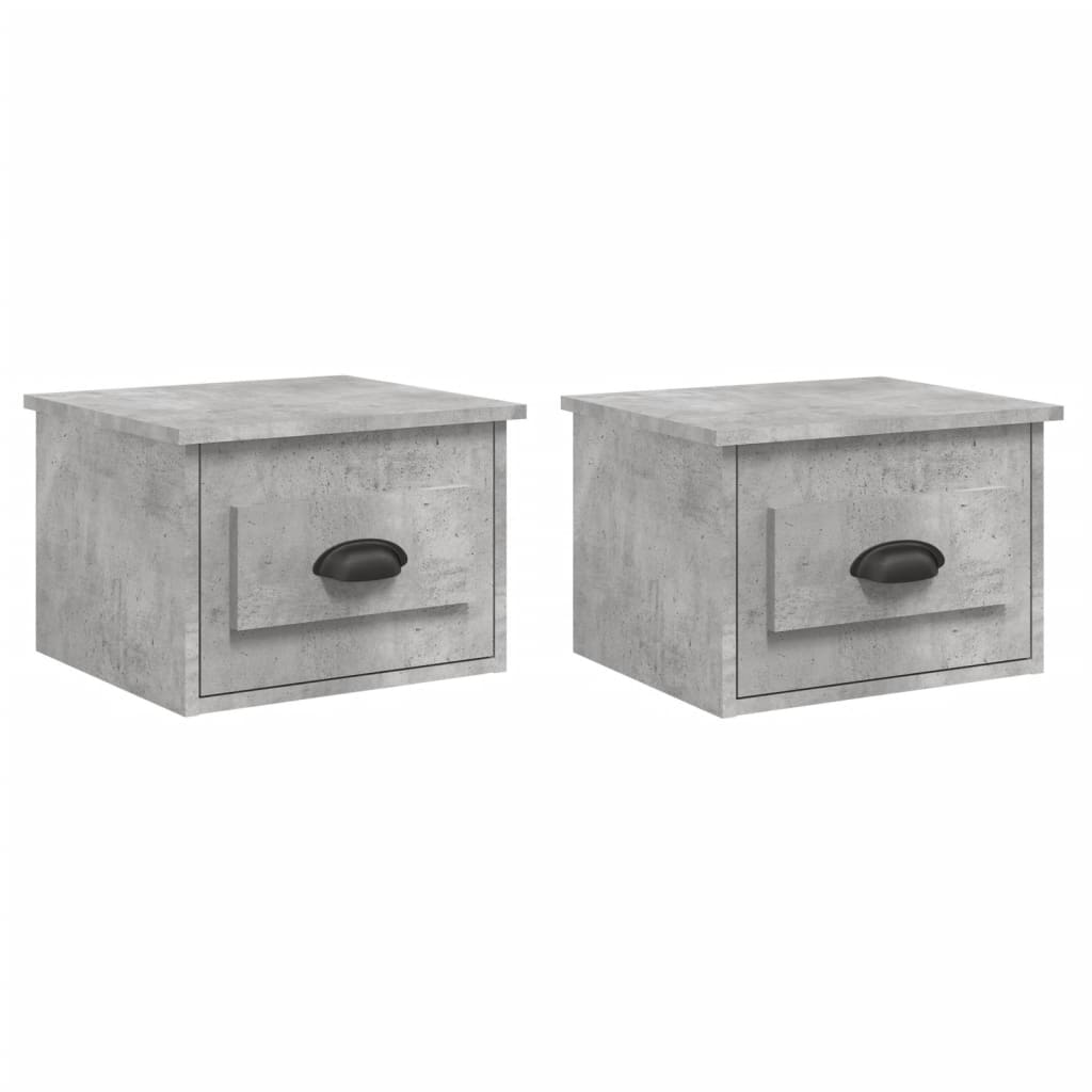 Nachtkastjes 2 St Wandgemonteerd 41,5X36X28 Cm Betongrijs