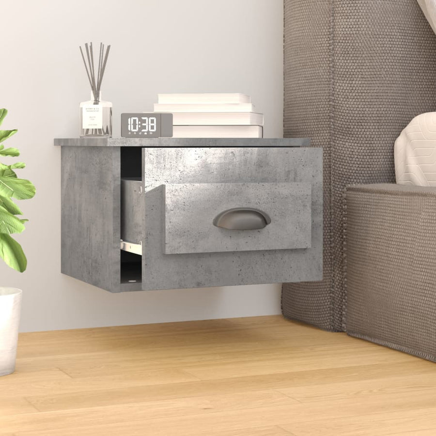 Nachtkastjes 2 St Wandgemonteerd 41,5X36X28 Cm Betongrijs