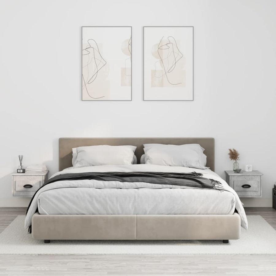 Nachtkastjes 2 St Wandgemonteerd 41,5X36X28 Cm Betongrijs