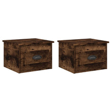 Nachtkastjes 2 St Wandgemonteerd 41,5X36X28 Cm Gerookt Eiken
