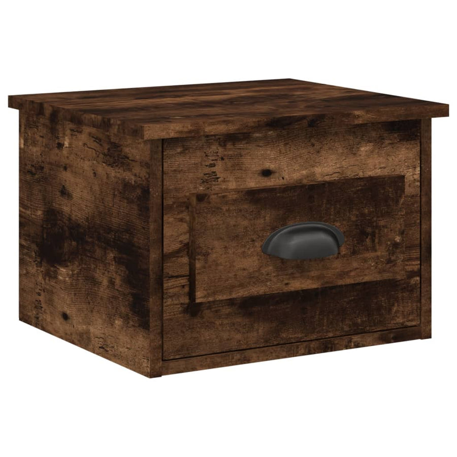 Nachtkastjes 2 St Wandgemonteerd 41,5X36X28 Cm Gerookt Eiken