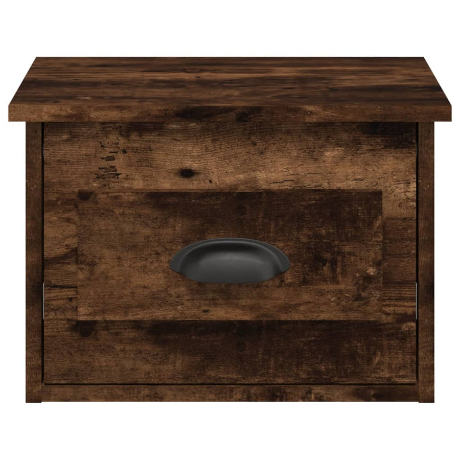 Nachtkastjes 2 St Wandgemonteerd 41,5X36X28 Cm Gerookt Eiken