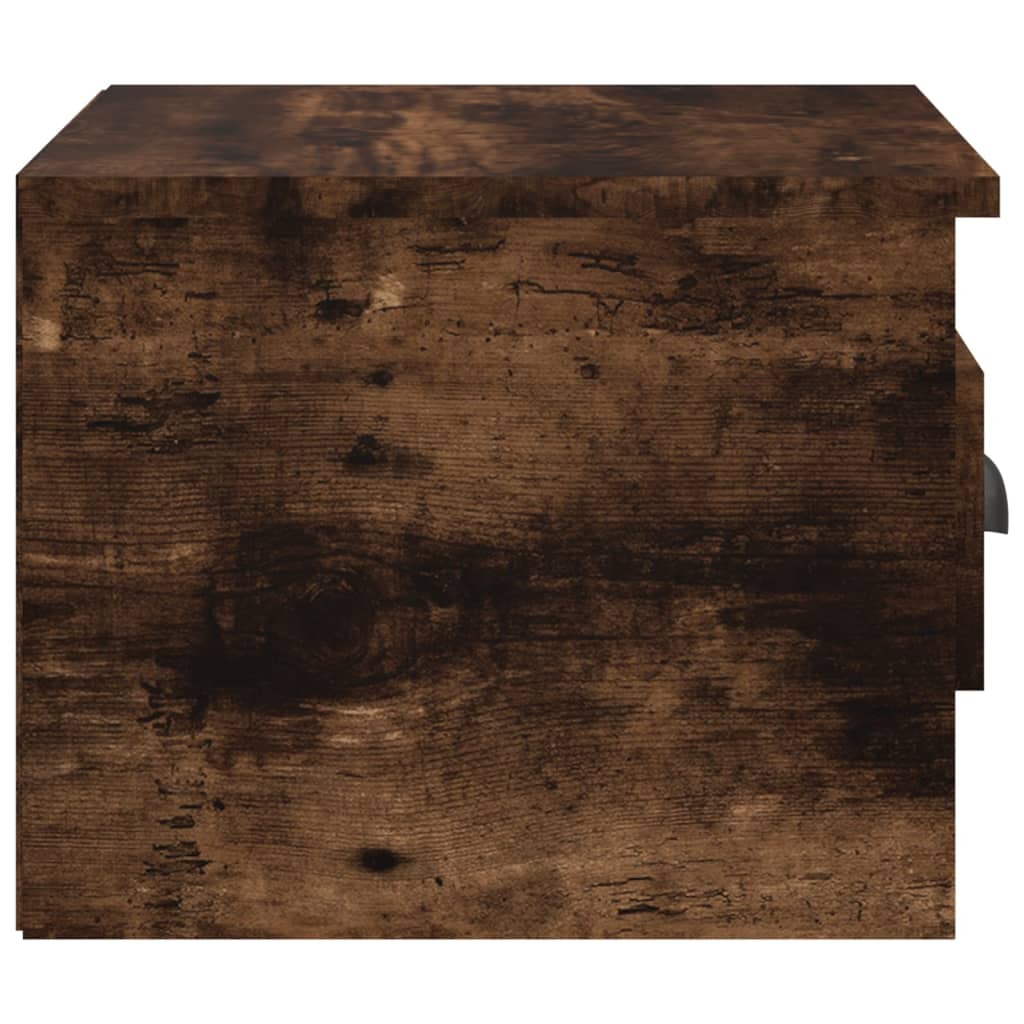 Nachtkastjes 2 St Wandgemonteerd 41,5X36X28 Cm Gerookt Eiken