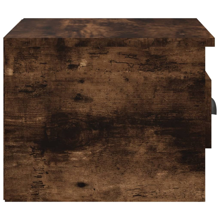 Nachtkastjes 2 St Wandgemonteerd 41,5X36X28 Cm Gerookt Eiken