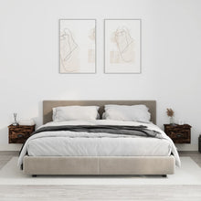 Nachtkastjes 2 St Wandgemonteerd 41,5X36X28 Cm Gerookt Eiken