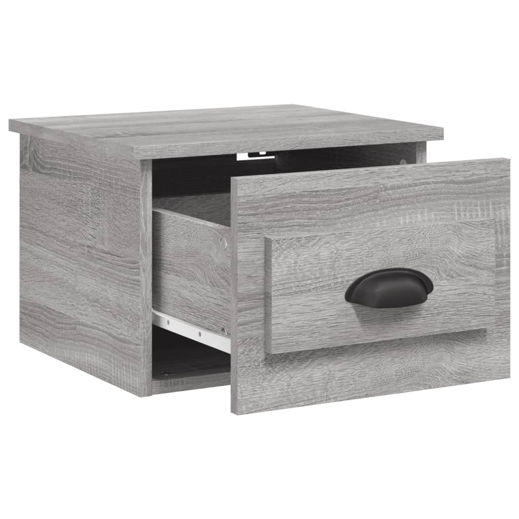 Nachtkastje Wandgemonteerd 41,5X36X28 Cm Grijs Sonoma Eiken