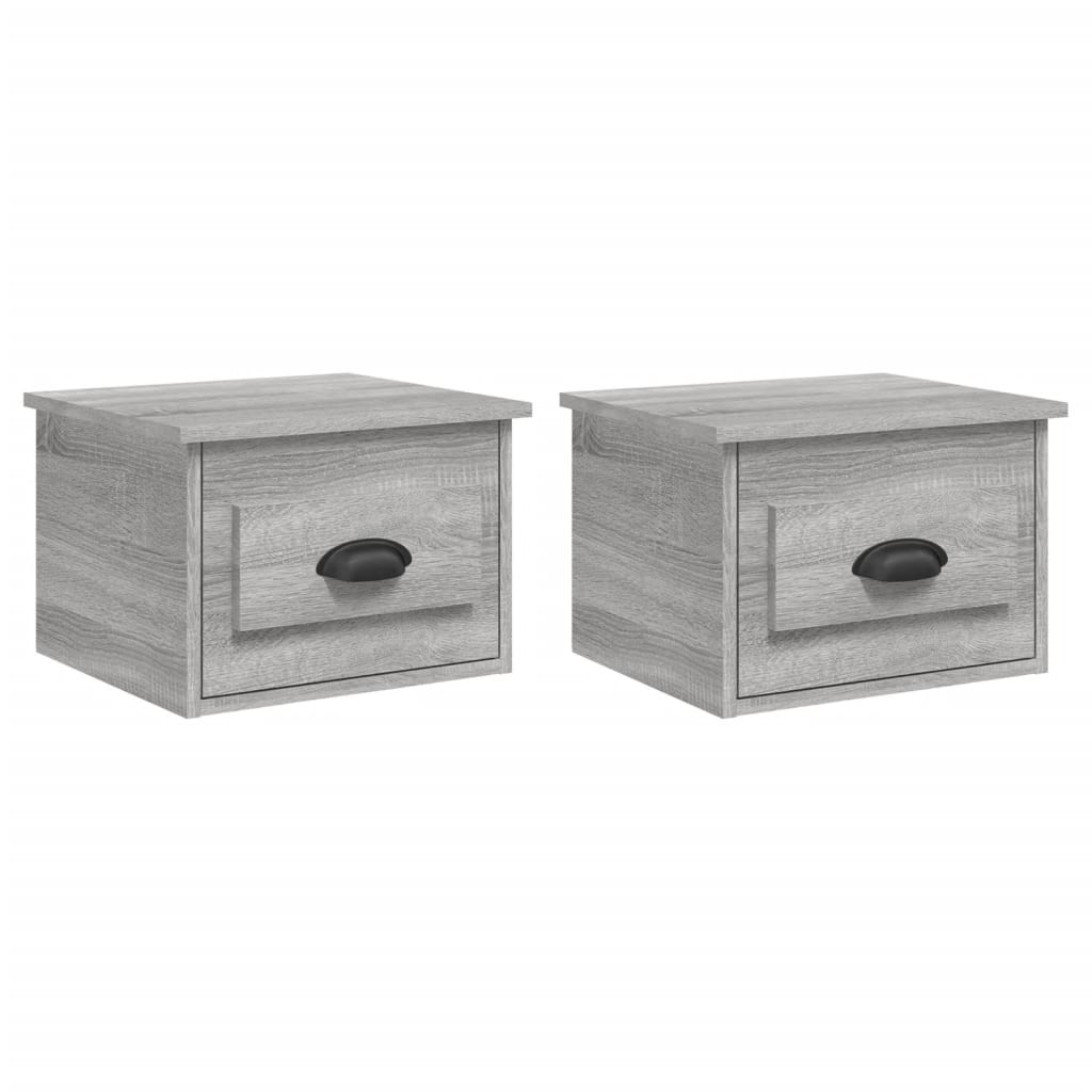 Nachtkastjes 2 St Wandgemonteerd 41,5X36X28 Cm Grijs Sonoma