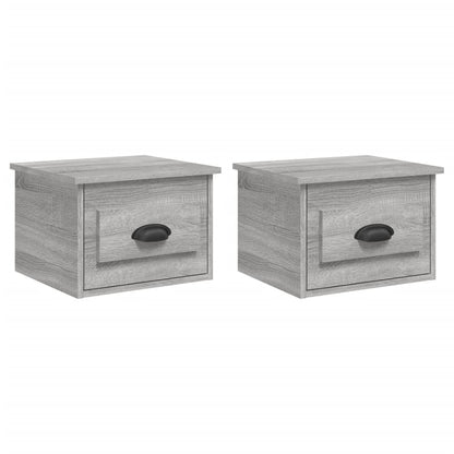 Nachtkastjes 2 St Wandgemonteerd 41,5X36X28 Cm Grijs Sonoma