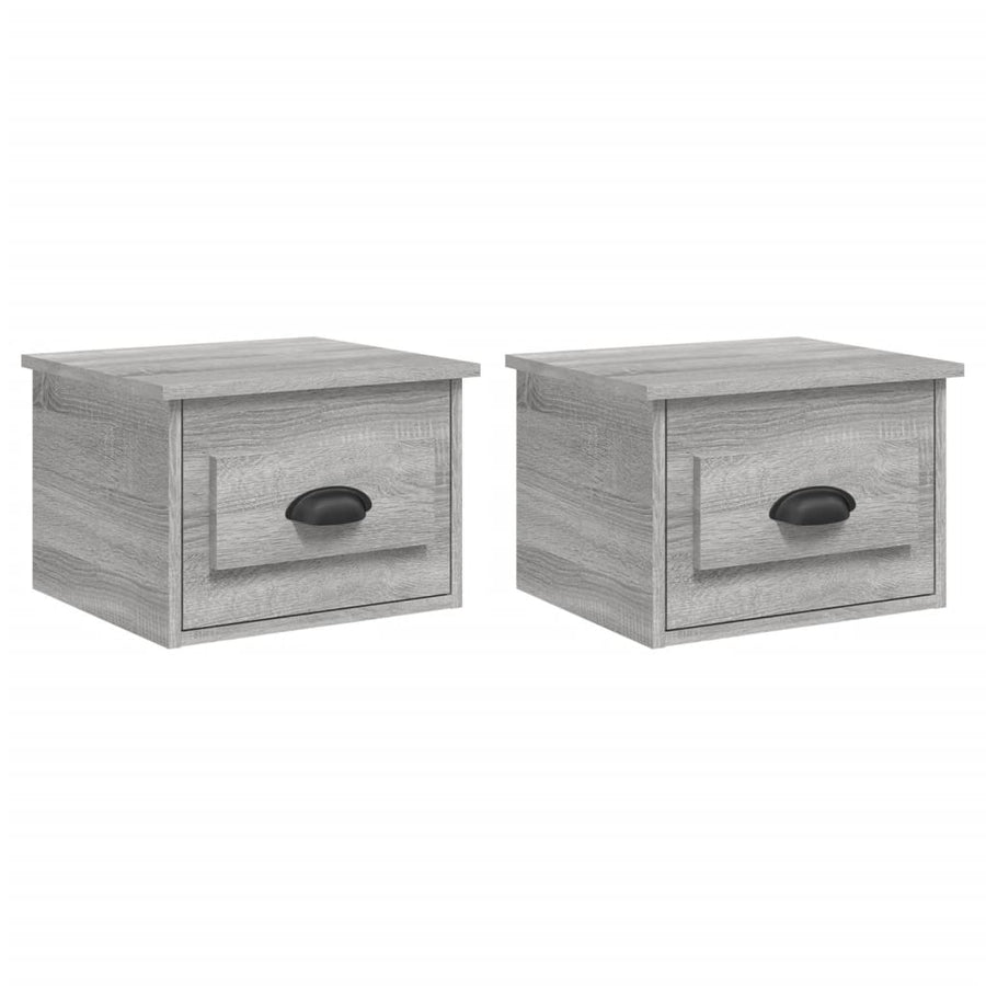 Nachtkastjes 2 St Wandgemonteerd 41,5X36X28 Cm Grijs Sonoma