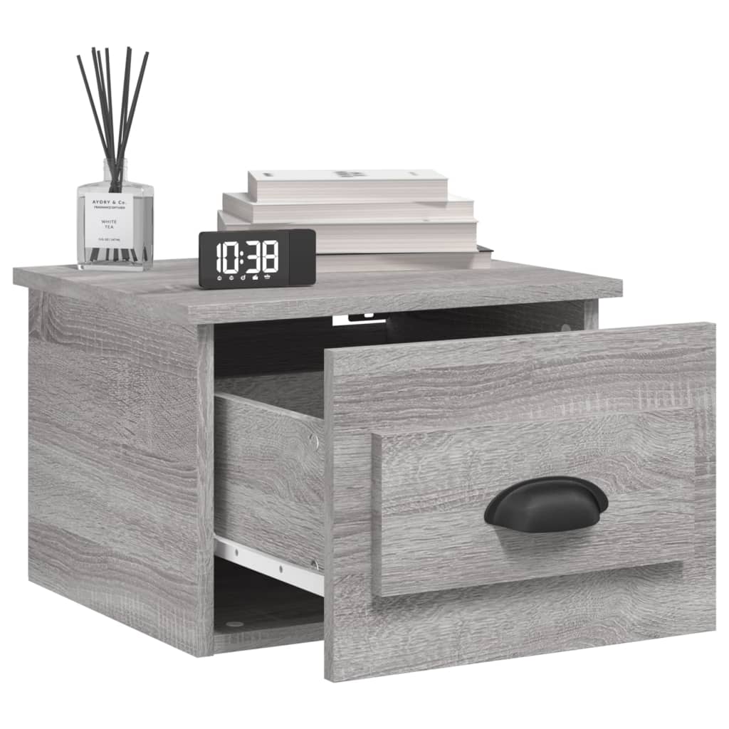 Nachtkastjes 2 St Wandgemonteerd 41,5X36X28 Cm Grijs Sonoma