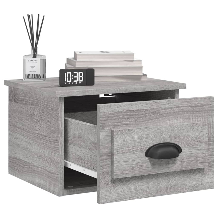 Nachtkastjes 2 St Wandgemonteerd 41,5X36X28 Cm Grijs Sonoma