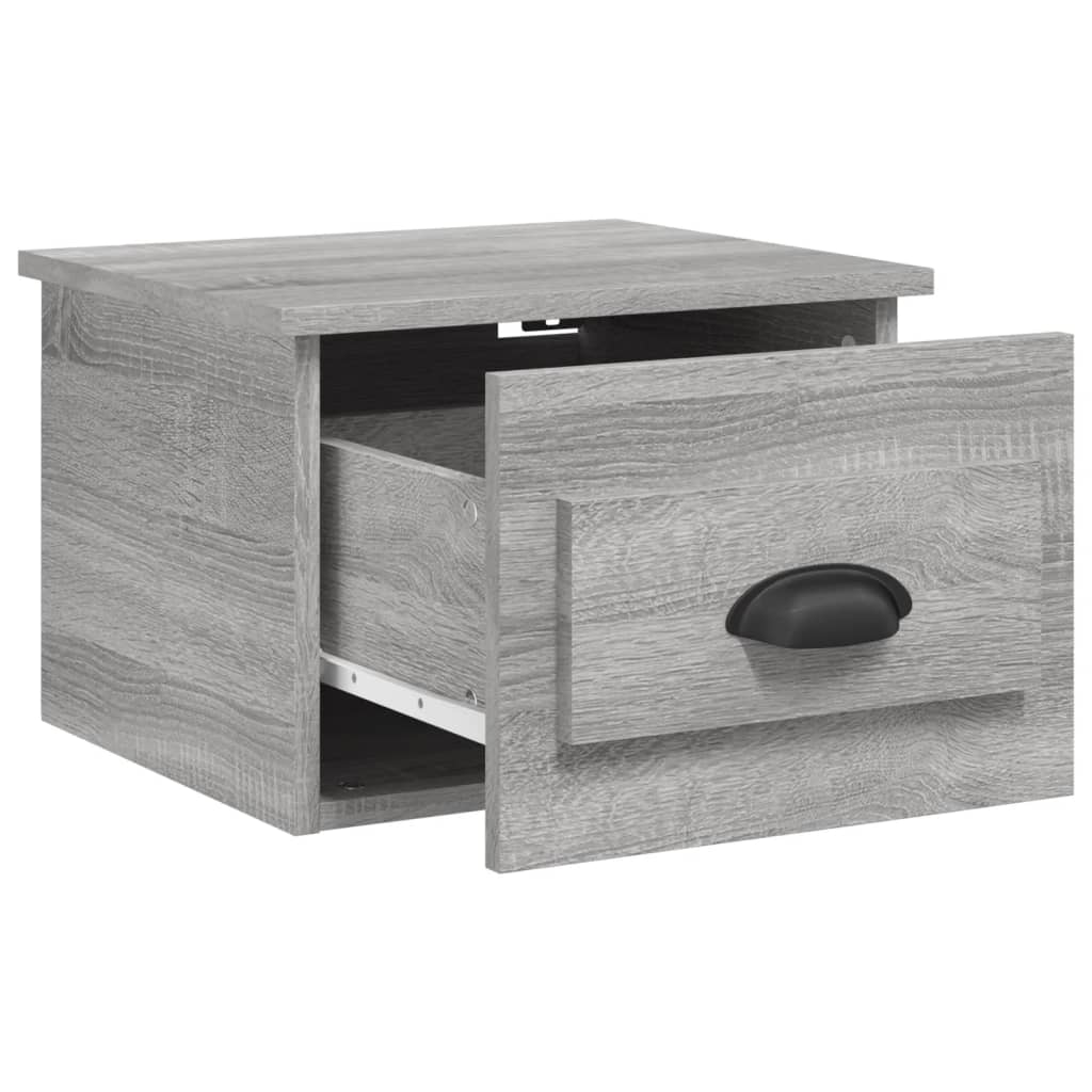 Nachtkastjes 2 St Wandgemonteerd 41,5X36X28 Cm Grijs Sonoma