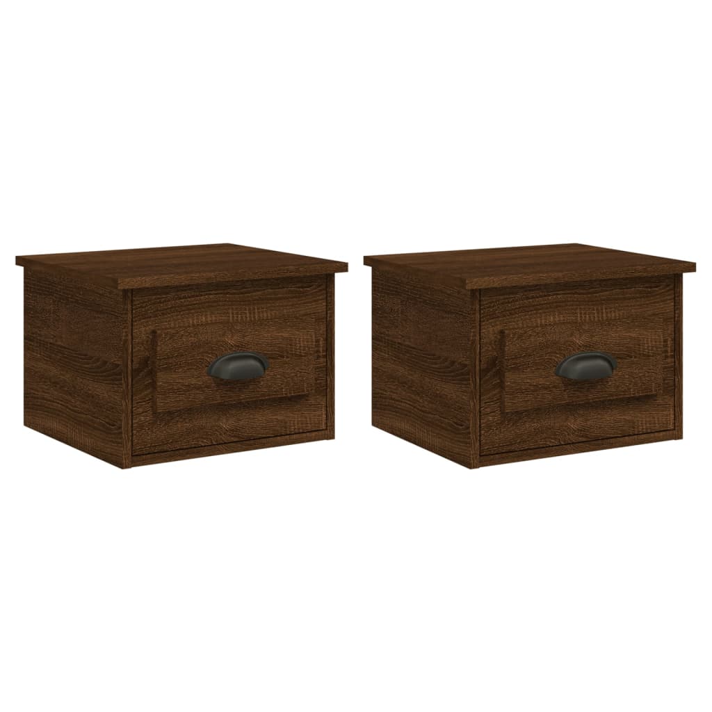 Nachtkastjes 2 St Wandgemonteerd 41,5X36X28 Cm Bruin Eikenkleur