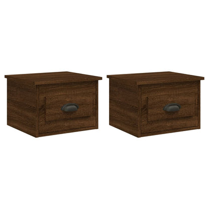 Nachtkastjes 2 St Wandgemonteerd 41,5X36X28 Cm Bruin Eikenkleur