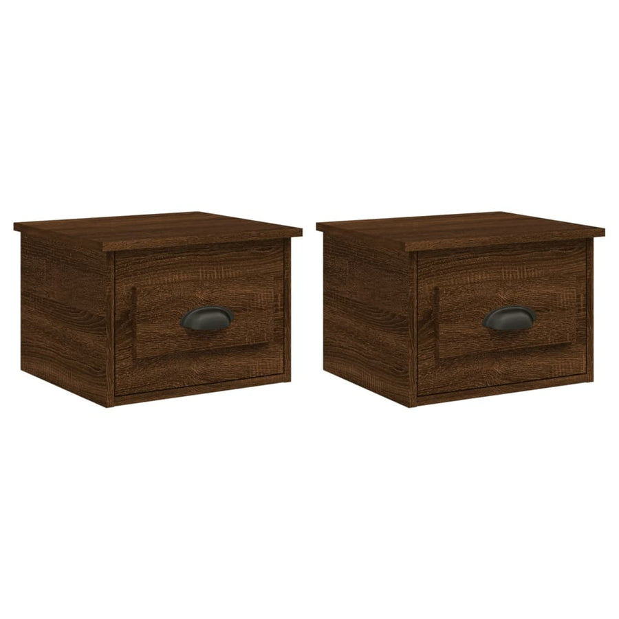 Nachtkastjes 2 St Wandgemonteerd 41,5X36X28 Cm Bruin Eikenkleur