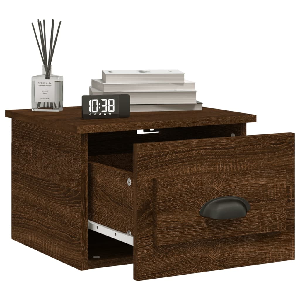 Nachtkastjes 2 St Wandgemonteerd 41,5X36X28 Cm Bruin Eikenkleur