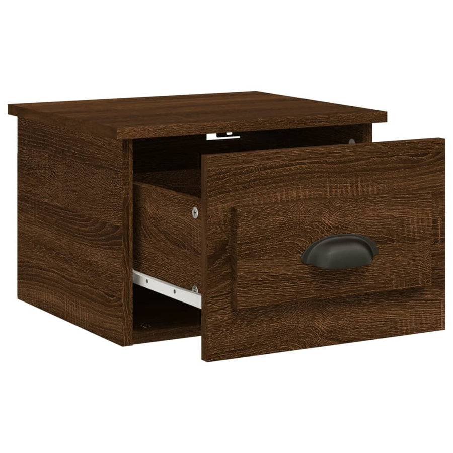 Nachtkastjes 2 St Wandgemonteerd 41,5X36X28 Cm Bruin Eikenkleur