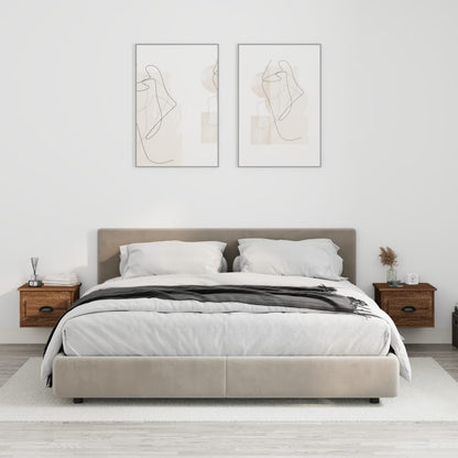 Nachtkastjes 2 St Wandgemonteerd 41,5X36X28 Cm Bruin Eikenkleur