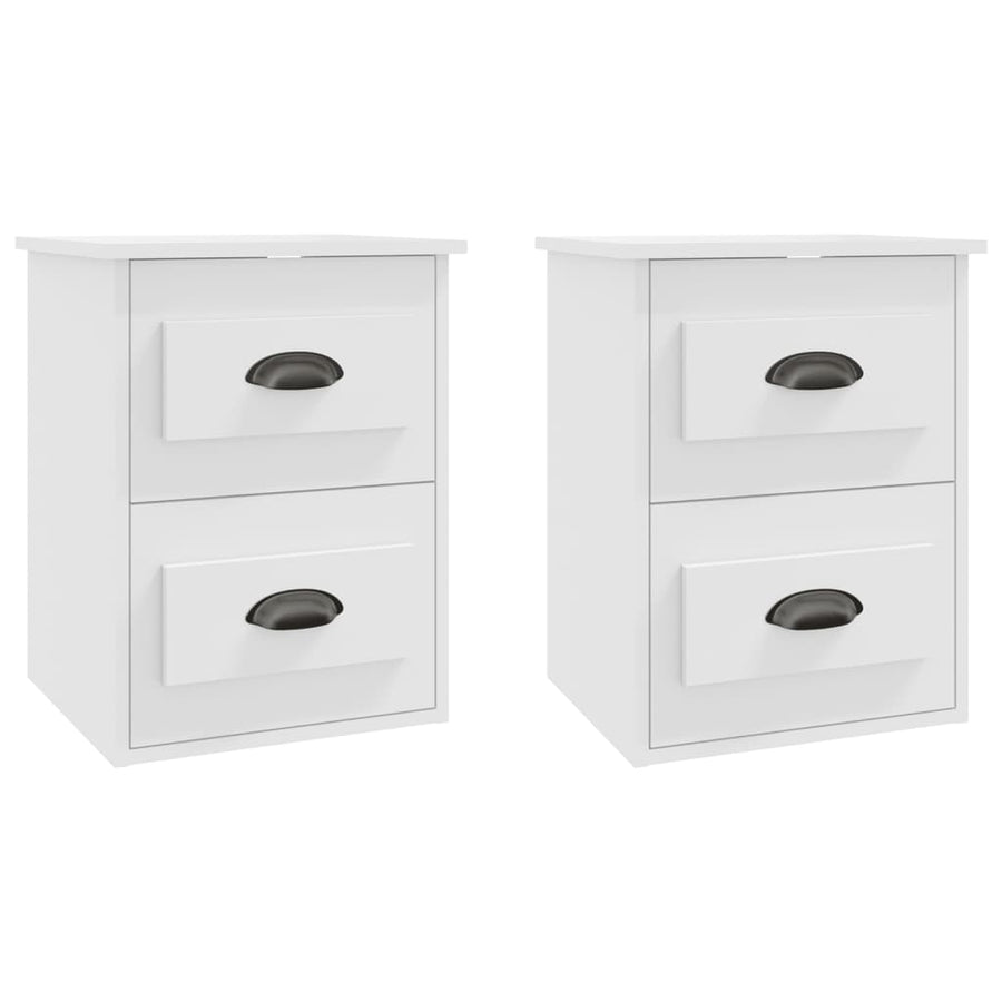 Nachtkastjes 2 St Wandgemonteerd 41,5X36X53 Cm Wit