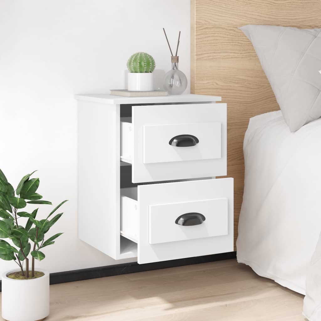 Nachtkastjes 2 St Wandgemonteerd 41,5X36X53 Cm Wit