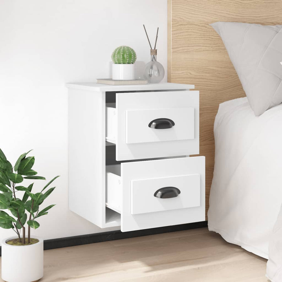 Nachtkastjes 2 St Wandgemonteerd 41,5X36X53 Cm Wit