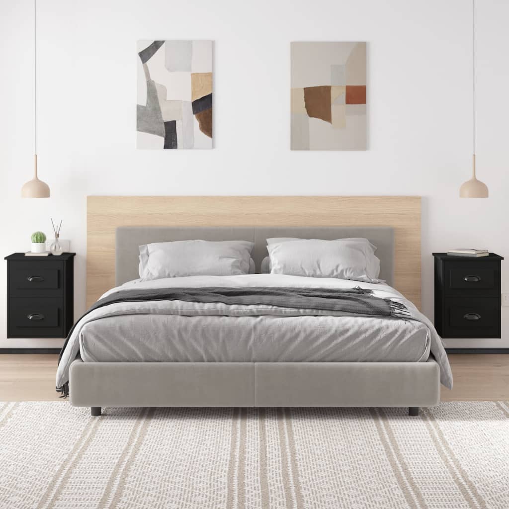 Nachtkastjes 2 St Wandgemonteerd 41,5X36X53 Cm Zwart