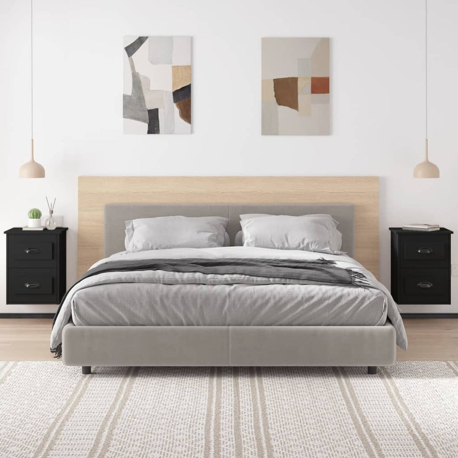 Nachtkastjes 2 St Wandgemonteerd 41,5X36X53 Cm Zwart
