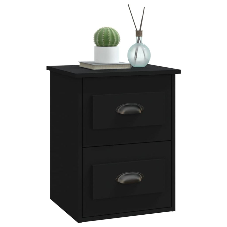 Nachtkastjes 2 St Wandgemonteerd 41,5X36X53 Cm Zwart