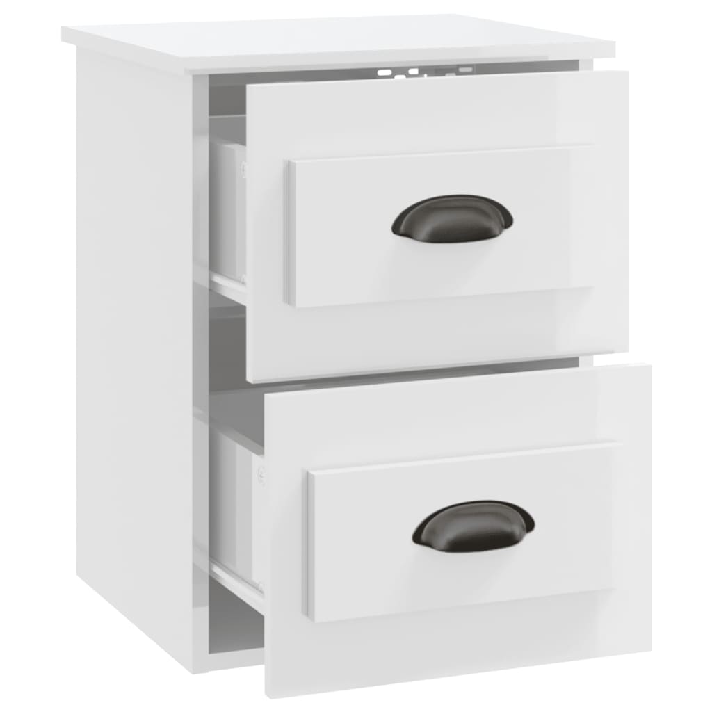 Nachtkastje Wandgemonteerd 41,5X36X53 Cm Hoogglans Wit