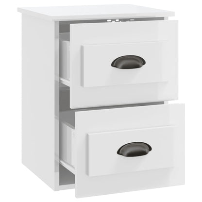 Nachtkastje Wandgemonteerd 41,5X36X53 Cm Hoogglans Wit