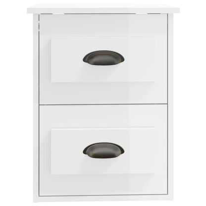 Nachtkastje Wandgemonteerd 41,5X36X53 Cm Hoogglans Wit