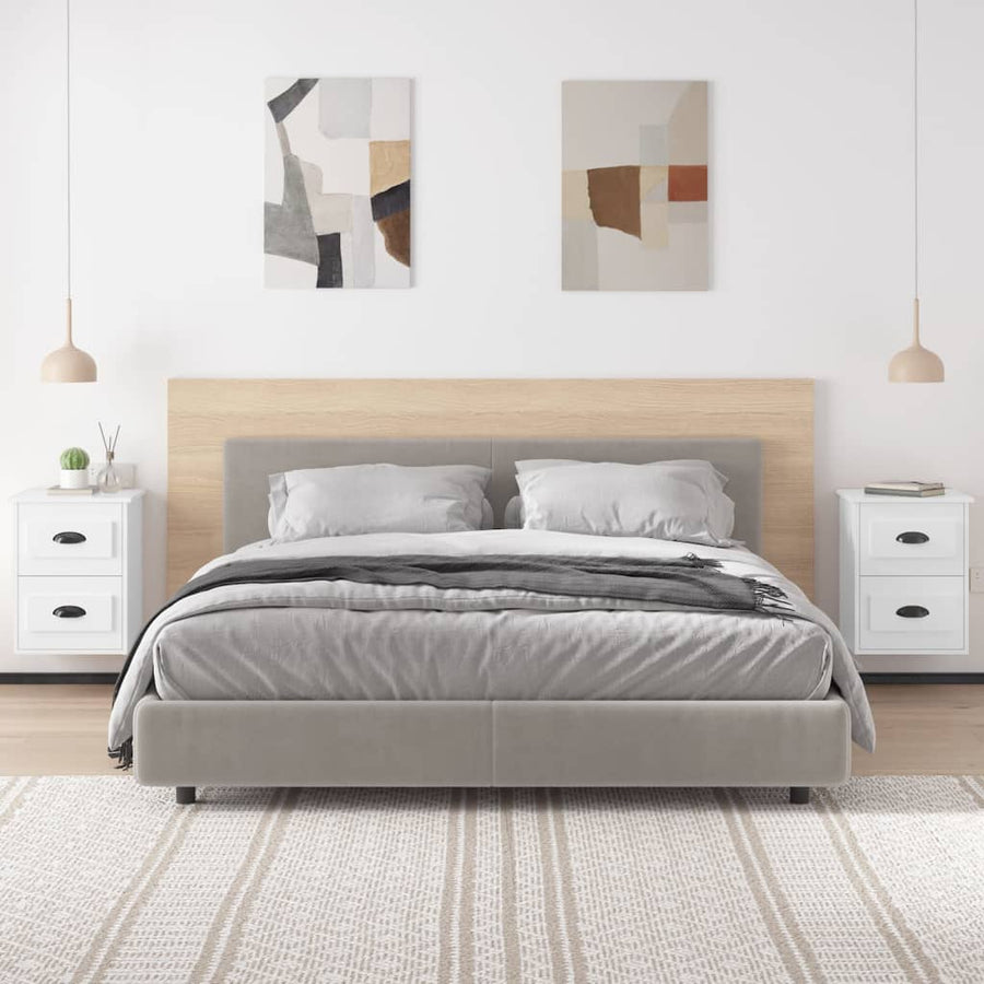 Nachtkastjes 2 St Wandgemonteerd 41,5X36X53 Cm Hoogglans Wit