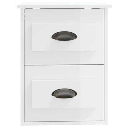 Nachtkastjes 2 St Wandgemonteerd 41,5X36X53 Cm Hoogglans Wit