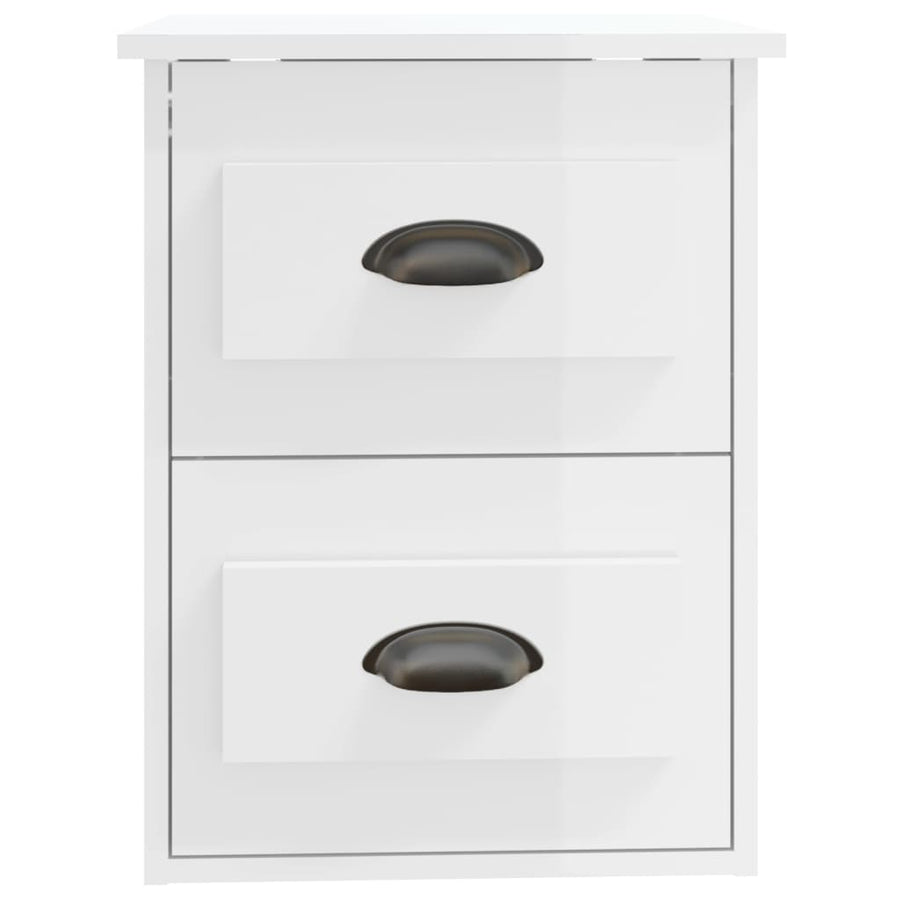 Nachtkastjes 2 St Wandgemonteerd 41,5X36X53 Cm Hoogglans Wit