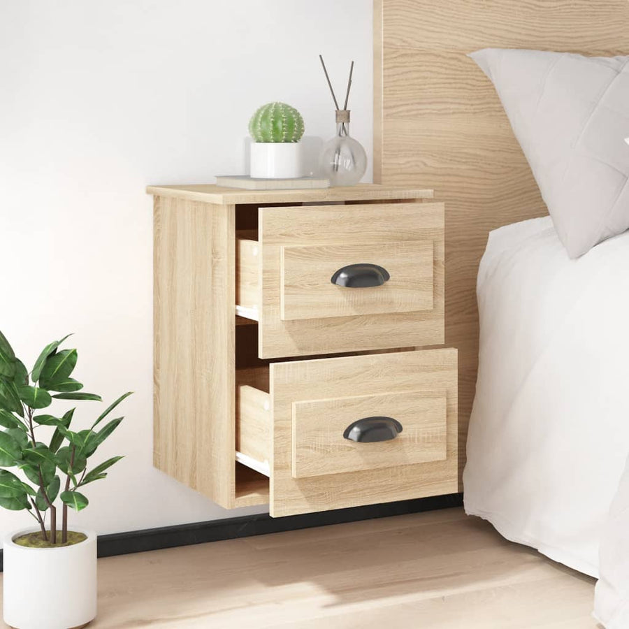 Nachtkastjes 2 St Wandgemonteerd 41,5X36X53 Cm Sonoma Eiken