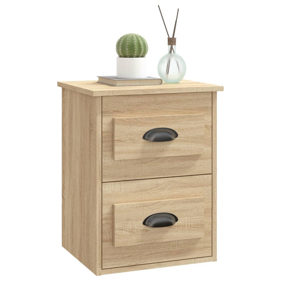 Nachtkastjes 2 St Wandgemonteerd 41,5X36X53 Cm Sonoma Eiken