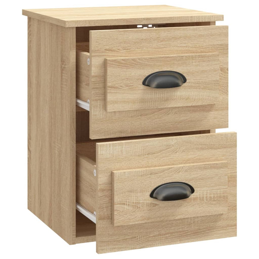 Nachtkastjes 2 St Wandgemonteerd 41,5X36X53 Cm Sonoma Eiken